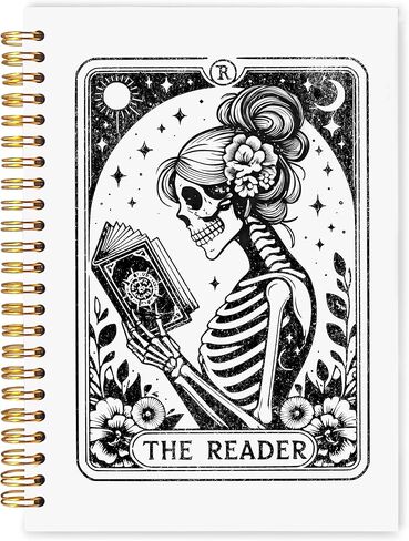 Witchy the Reader Tarot Notebook Journal 5.5x8.3, Dark Academia Gothic Skeleton Journaling Notebook, Gifts for Readers Book Lovers Women, Witchy Gothic Gifts Journal in Kuwait