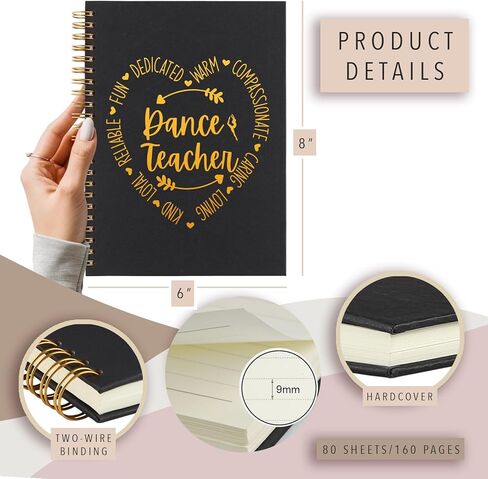akeke Dance Teacher Notebook Gifts for Women, Thank You Appreciation Gift for Dance Teacher Office Supplies Spiral Notebooks AMM62 in Kuwait