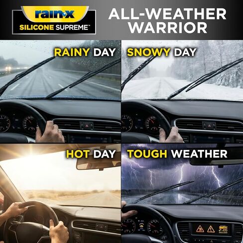 RainX Silicone Supreme Windshield Wiper Blade 14" - Heavy Duty Silicone Squeegee, Extreme Weather Resistance & All-Season Performance, Streak-Free Beam Technology, Quick Install (Pack of 1) in Kuwait