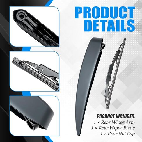 Rear Wiper Arm Blade Set Compatible with Chevrolet Traverse 2018-2023 Automotive Windshield Wiper Blade Rear Wiper Arm Assembly Replacement for 84148861 84148860 84166522 in Kuwait