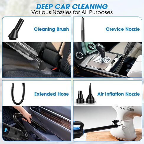 25PCS Car Cleaning Kit, Car Detailing Kit Interior with High Power Handheld Vacuum Cleaner, Windshield Cleaner, Cleaning Gel, Professional Auto Accessories for Men, Women in Saudi Arabia
