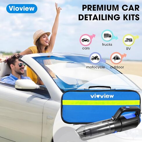 25PCS Car Cleaning Kit, Car Detailing Kit Interior with High Power Handheld Vacuum Cleaner, Windshield Cleaner, Cleaning Gel, Professional Auto Accessories for Men, Women in Saudi Arabia
