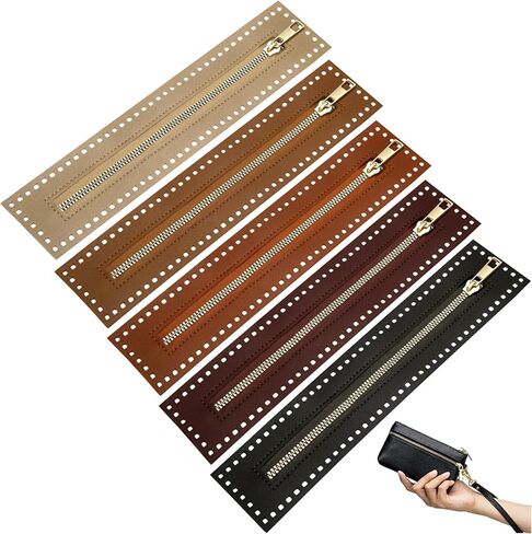 5 Colors Waterproof PU Leather Zipper Tabs for Bag Making, 10.6 Inch Gold Zipper Pulls, DIY Craft Zippers Tapes for Handbags, Purses, Tote Bags, Cosmetic Cases (5PCS/Set) in Saudi Arabia