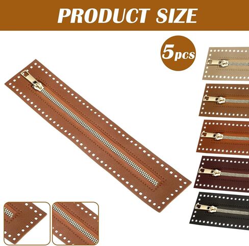 5 Colors Waterproof PU Leather Zipper Tabs for Bag Making, 10.6 Inch Gold Zipper Pulls, DIY Craft Zippers Tapes for Handbags, Purses, Tote Bags, Cosmetic Cases (5PCS/Set) in Saudi Arabia