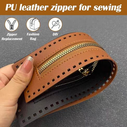 5 Colors Waterproof PU Leather Zipper Tabs for Bag Making, 10.6 Inch Gold Zipper Pulls, DIY Craft Zippers Tapes for Handbags, Purses, Tote Bags, Cosmetic Cases (5PCS/Set) in Saudi Arabia
