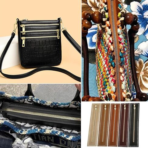 5 Colors Waterproof PU Leather Zipper Tabs for Bag Making, 10.6 Inch Gold Zipper Pulls, DIY Craft Zippers Tapes for Handbags, Purses, Tote Bags, Cosmetic Cases (5PCS/Set) in Saudi Arabia