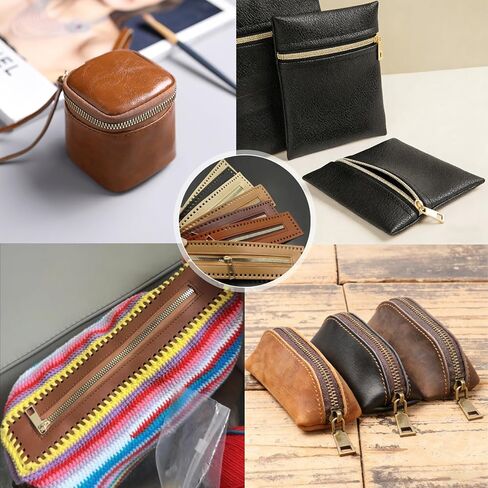 5 Colors Waterproof PU Leather Zipper Tabs for Bag Making, 10.6 Inch Gold Zipper Pulls, DIY Craft Zippers Tapes for Handbags, Purses, Tote Bags, Cosmetic Cases (5PCS/Set) in Saudi Arabia