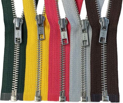 قطعتان من سحابات السترة مقاس 76.2 سم Ykk #5 أسنان معدنية من الألومنيوم منفصلة للحرف اليدوية الخاصة المصنوعة في الولايات المتحدة الأمريكية (أصفر الحوذان - 506) in Kuwait