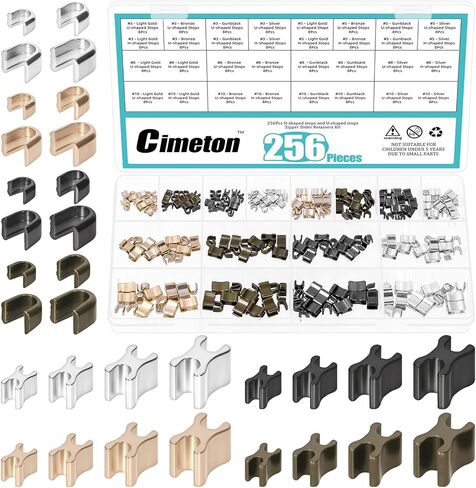 Cimeton 256PCS Zipper Slider Retainers Assortment Kit #3#5#8#10 Top Stoppers and Bottom Stops 5 Colors Open Zippers Top Stoppers U Shape Top Stoppers for Bags Coats Jackets Metal Zip Repair Repair in Saudi Arabia