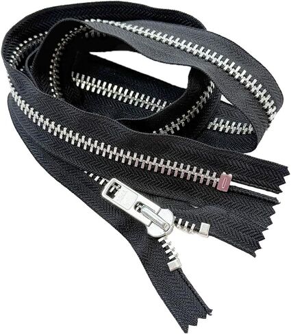 YKK #10 Extra Heavy Duty Aluminum Metal Non-Separating, Closed-End Zipper (1 Zipper) - Tape Color: Black #580 - Choose Your Length (37" Inches) in Kuwait