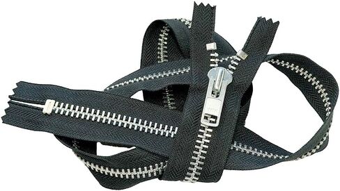 YKK #10 Extra Heavy Duty Aluminum Metal Non-Separating, Closed-End Zipper (1 Zipper) - Tape Color: Black #580 - Choose Your Length (37" Inches) in Kuwait