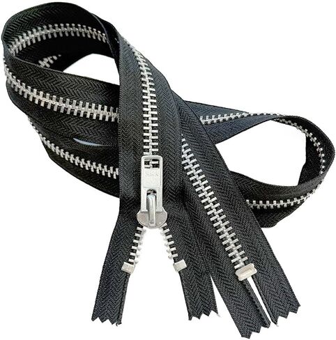 YKK #10 Extra Heavy Duty Aluminum Metal Non-Separating, Closed-End Zipper (1 Zipper) - Tape Color: Black #580 - Choose Your Length (37" Inches) in Kuwait