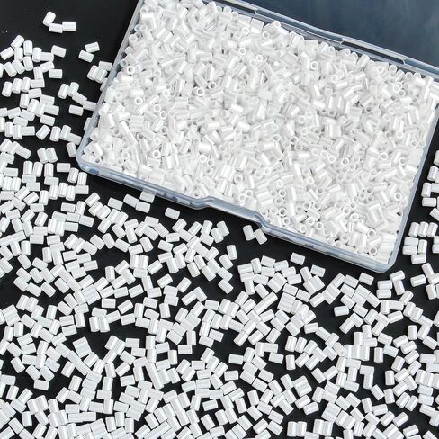 1400Pcs Glass Bugle Beads 2.2×4mm Large Hole 1.3mm Tube Beads for Jewelry Making, Uniform Long Spacer Beads for Embroidery, Bracelets, Necklaces & DIY Crafts with Storage Box(Gold) in Kuwait