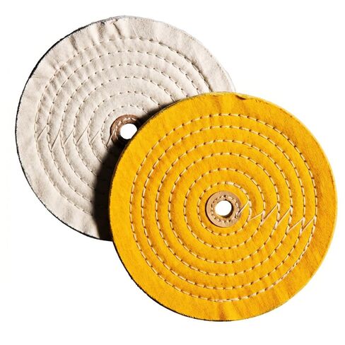 𝐋𝐮𝐨 𝐤𝐞 2 Pcs 8'' Cotton Buffing Wheels with 5/8'' Arbor Hole - 70 Ply White Cotton Polishing Wheel + 55 Ply Yellow Cotton Buffing Wheel for Bench Grinder in Saudi Arabia