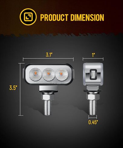 Partsam 2Pcs Mini Rectangle Double Face 8LEDs Marker Turn Signal Pedestal Light, Amber/Red To Purple Auxiliary Lights, T-Mount, Clear Lens, Aluminum Alloy Housing in Kuwait