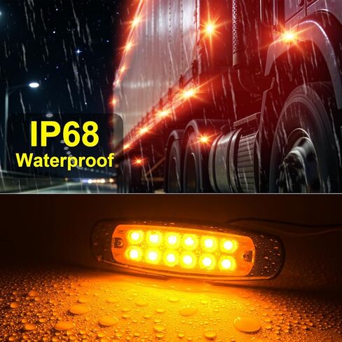 20 Pack 12 LED Trailer Lights, DC12-24V Side Marker Light Clearance Indicator Lamp for RV Camper Truck Van Caravan Boat - Amber in Saudi Arabia