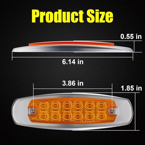 20 Pack 12 LED Trailer Lights, DC12-24V Side Marker Light Clearance Indicator Lamp for RV Camper Truck Van Caravan Boat - Amber in Saudi Arabia