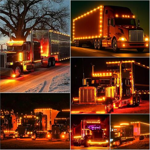 20 Pack 12 LED Trailer Lights, DC12-24V Side Marker Light Clearance Indicator Lamp for RV Camper Truck Van Caravan Boat - Amber in Saudi Arabia