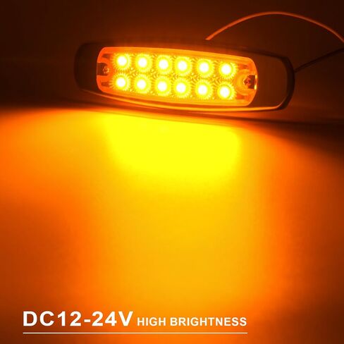 20 Pack 12 LED Trailer Lights, DC12-24V Side Marker Light Clearance Indicator Lamp for RV Camper Truck Van Caravan Boat - Amber in Saudi Arabia