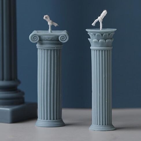 1 Pcs 3D Roman Column Candle Silicone Mould Aromatherapy Candle Plaster Mould Silicone Candle Molds Wax Candle Mold Home Decoration (Spiral) in Kuwait