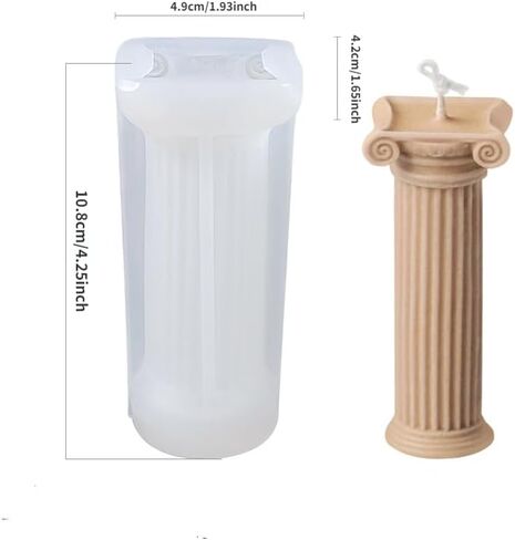 1 Pcs 3D Roman Column Candle Silicone Mould Aromatherapy Candle Plaster Mould Silicone Candle Molds Wax Candle Mold Home Decoration (Spiral) in Kuwait