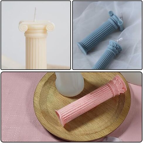 1 Pcs 3D Roman Column Candle Silicone Mould Aromatherapy Candle Plaster Mould Silicone Candle Molds Wax Candle Mold Home Decoration (Spiral) in Kuwait