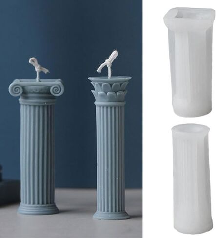 1 Pcs 3D Roman Column Candle Silicone Mould Aromatherapy Candle Plaster Mould Silicone Candle Molds Wax Candle Mold Home Decoration (Spiral) in Kuwait