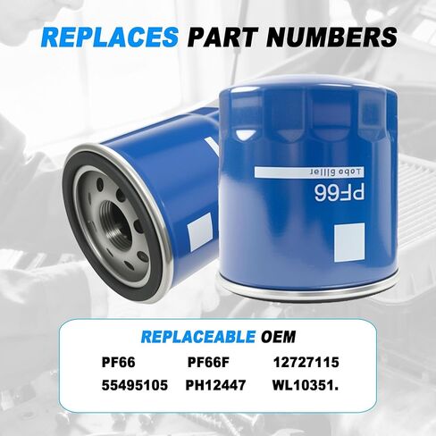 PF66 Premium Engine Oil Filter | Fits Chevy Colorado/Suburban/Silverado 1500/Tahoe, GMC Acadia/Sierra 1500/Yukon, CT4-CT6/Escalade/XT4 | 1 Piece in Saudi Arabia