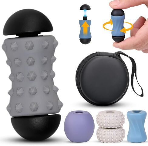 4-in-1 Silicone Quiet Fidget Toys Set, Portable Customizable Finger Fidget Roller with Storage Case, Teen Adult Fidgets for Anxiety and Stress, Office Fidget Sensory Toys, Adult Fidget Toys in Kuwait
