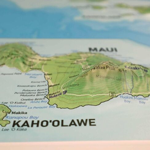 3D Hawaii Raised Relief Map | Topographic Wall Map, Feel the Terrain | 36" x 24" | USGS Topographic Data | All Islands | Vacuum-Formed | Hubbard Scientific in Saudi Arabia