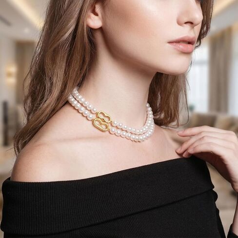 2 Pcs Necklace Shortener Clasp, 18K Gold Plated Brass Bracelet Adjuster Connector Clip with Secure Spring Lock, Rhinestone Chain Shortener for Necklace DIY Pearl Bead Jewelry Making Repair in Saudi Arabia