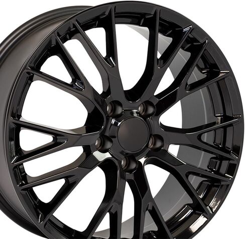 إطارات OE Wheels CV22 مقاس 19 بوصة تناسب Corvette C7 Z06 Style 5x120.65 19x8.5 / 20x10 أسود لامع - هولاندر 5734 (مجموعة من 4) in Kuwait