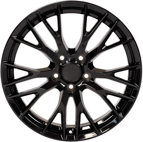 إطارات OE Wheels CV22 مقاس 19 بوصة تناسب Corvette C7 Z06 Style 5x120.65 19x8.5 / 20x10 أسود لامع - هولاندر 5734 (مجموعة من 4) in Kuwait