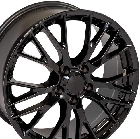 إطارات OE Wheels CV22 مقاس 19 بوصة تناسب Corvette C7 Z06 Style 5x120.65 19x8.5 / 20x10 أسود لامع - هولاندر 5734 (مجموعة من 4) in Kuwait