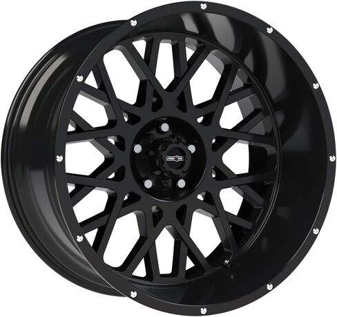 Vision 412 Rocker 20x10 5x5 بوصة -25 ملم حافة عجلة سوداء لامعة مقاس 20 بوصة in Kuwait