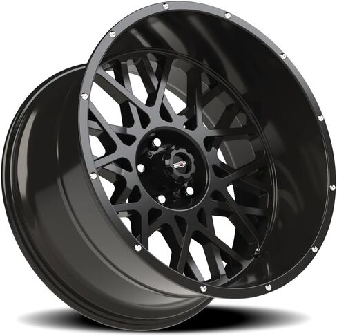 Vision 412 Rocker 20x10 5x5 بوصة -25 ملم حافة عجلة سوداء لامعة مقاس 20 بوصة in Kuwait