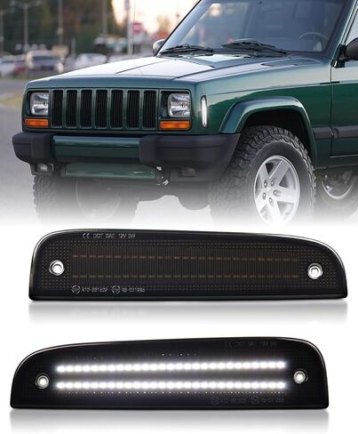 ترقية 2PCS أضواء علامة جانبية LED لـ 1997 1998 1999 2000 2001 Jeep Cherokee XJ، مصابيح إشارة وقوف السيارات ذات العدسات المدخنة، استبدال مباشر لملحقات Jeep Cherokee XJ in Kuwait