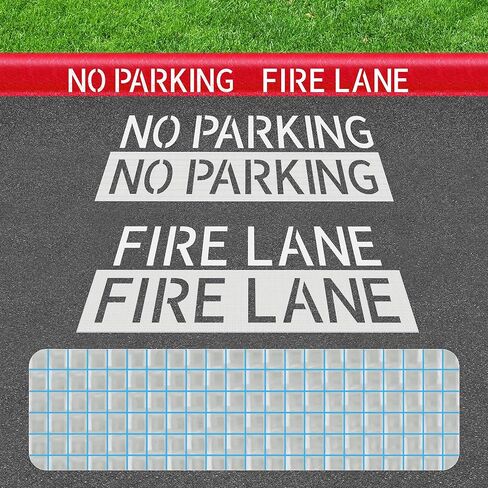 4.2" Letter No Parking Fire Lane Stencil Update Materials, Larbeti 1P 6" x 31.89" No Parking Stencil & 1P 6" x 28.94" Fire Lane Template With Silicone & High-Strength Fiber For Curb, Lot Painting Sign in Saudi Arabia