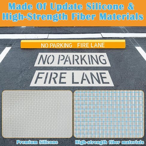 4.2" Letter No Parking Fire Lane Stencil Update Materials, Larbeti 1P 6" x 31.89" No Parking Stencil & 1P 6" x 28.94" Fire Lane Template With Silicone & High-Strength Fiber For Curb, Lot Painting Sign in Saudi Arabia
