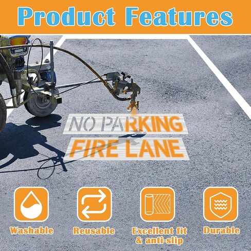 4.2" Letter No Parking Fire Lane Stencil Update Materials, Larbeti 1P 6" x 31.89" No Parking Stencil & 1P 6" x 28.94" Fire Lane Template With Silicone & High-Strength Fiber For Curb, Lot Painting Sign in Saudi Arabia
