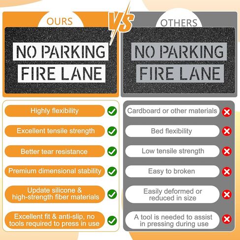 4.2" Letter No Parking Fire Lane Stencil Update Materials, Larbeti 1P 6" x 31.89" No Parking Stencil & 1P 6" x 28.94" Fire Lane Template With Silicone & High-Strength Fiber For Curb, Lot Painting Sign in Saudi Arabia