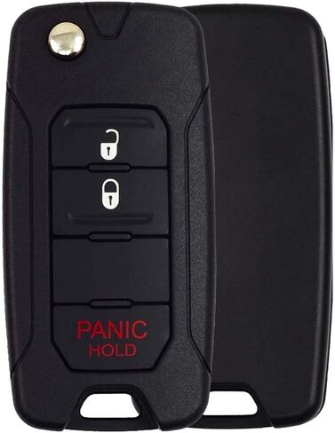 Replacement for 2005 - 2018 Dodge Chrysler Jeep Flip Key Fob 3 Buttons Lock, Unlock & Panic that Uses FCC OHT692427AA with Chip ID 46 Chrysler - 315 MHz in Saudi Arabia