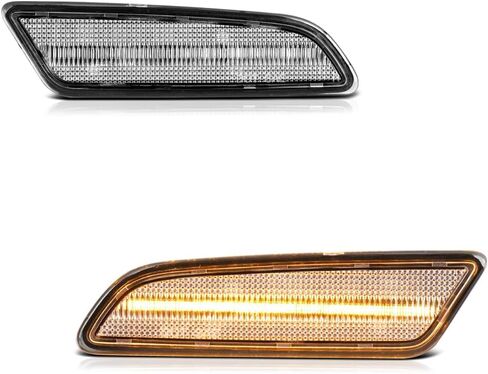 VIPMOTOZ شريط LED كامل لأضواء العلامات الجانبية ومصابيح وقوف السيارات المتوافقة مع 2020-2023 Hyundai Sonata Chrome Housing عدسة واضحة استبدال مباشر للسائق الأيسر ومجموعة زوج الجانب الأيمن للركاب in Kuwait