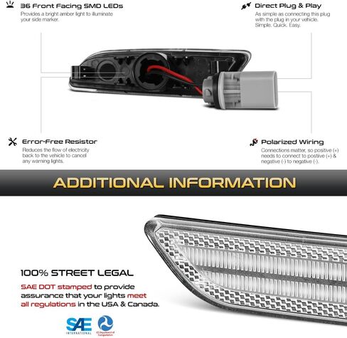 VIPMOTOZ شريط LED كامل لأضواء العلامات الجانبية ومصابيح وقوف السيارات المتوافقة مع 2020-2023 Hyundai Sonata Chrome Housing عدسة واضحة استبدال مباشر للسائق الأيسر ومجموعة زوج الجانب الأيمن للركاب in Kuwait