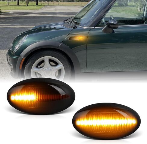 عدسة مدخنة للحاجز الأمامي متسلسل كهرماني LED أضواء جانبية لـ 2011-2016 Mini Cooper R60 R61 Countryman، 2013-2016 R61 Paceman استبدال وامض المؤشر الديناميكي، قطعتان in Kuwait