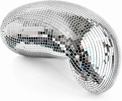 Melted Disco Ball Decor – Handmade 11″ Mirror Tile Dripping Centerpiece, Funky Aesthetic Room Ornament for Shelf, Table, Party, or Unique Retro Home Gift (Silver) in Saudi Arabia