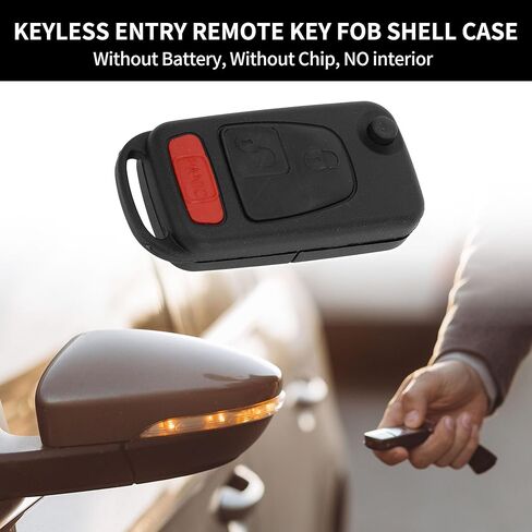 X AUTOHAUX Key Shell Case Keyless Entry Remote Key Fob Replacement Case for Mercedes-Benz ML320 1998-2003 3 Buttons in Kuwait