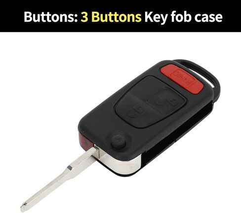 X AUTOHAUX Key Shell Case Keyless Entry Remote Key Fob Replacement Case for Mercedes-Benz ML320 1998-2003 3 Buttons in Kuwait