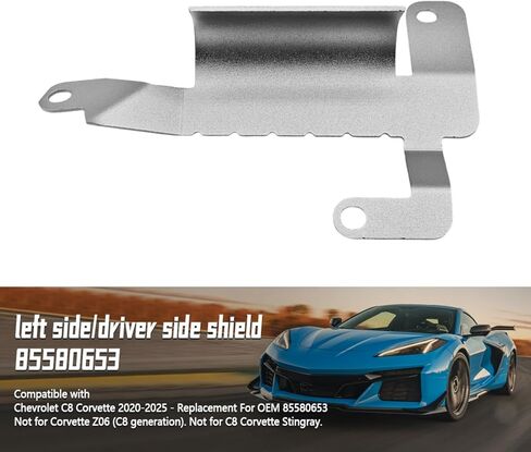 Left Side Air Deflector Shield Compatible with Chevy C8 Corvette 2020-2025, Replace 85580653, Front Left Driver Side Lower Bumper Deflector, Reduce Air Drag in Saudi Arabia