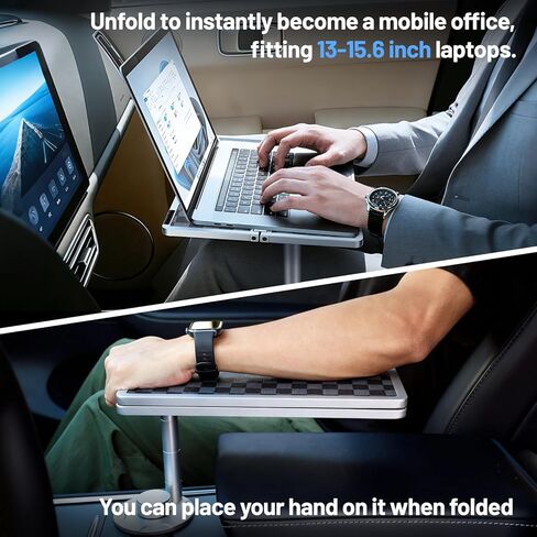 360° Rotating Car Table & Car Tray Desk for Round Cup Holder, Foldable Design & Easy Install, Car Accessories Compatible with Tesla in Saudi Arabia